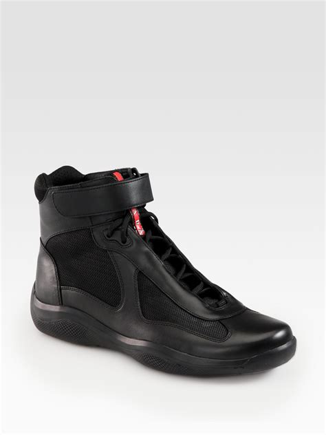 prada mens sneakers high top